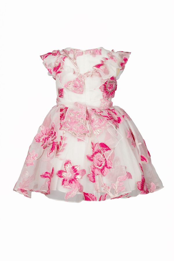 ivory and fuchsia floral dress