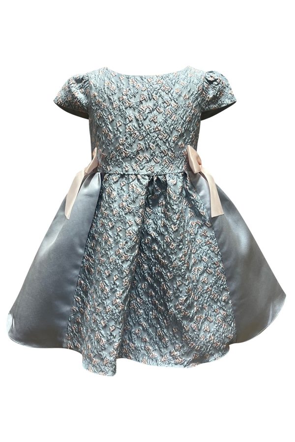 frosted blue brocade gown