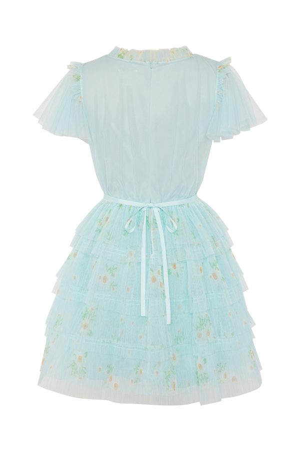 turquoise daisy tea dress