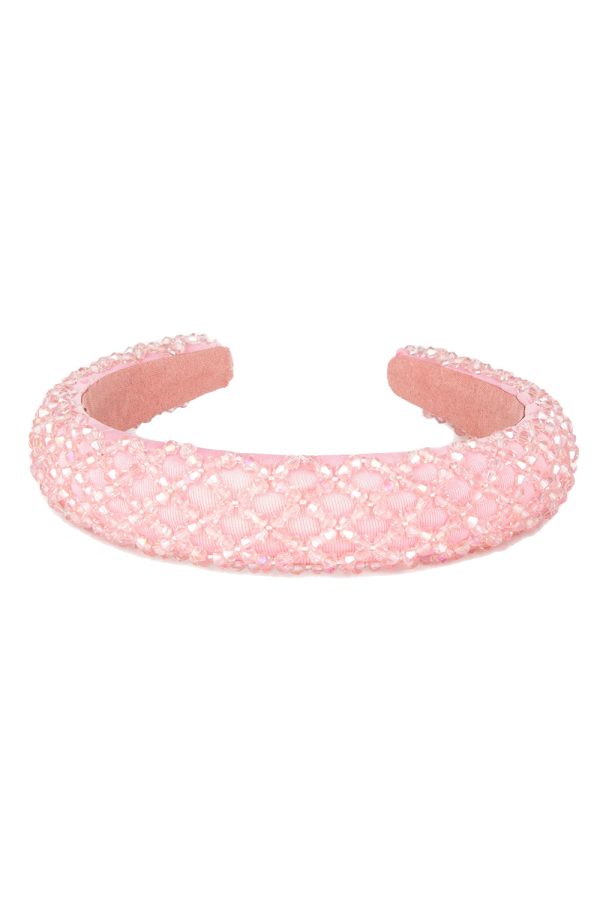 petal pink beaded hair band