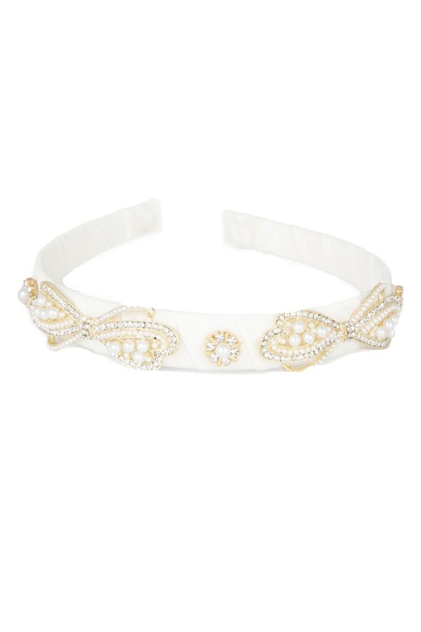 ivory bow tie hair band