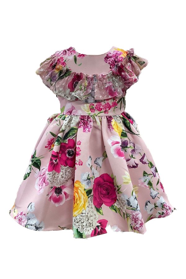 pink floral bouquet gown