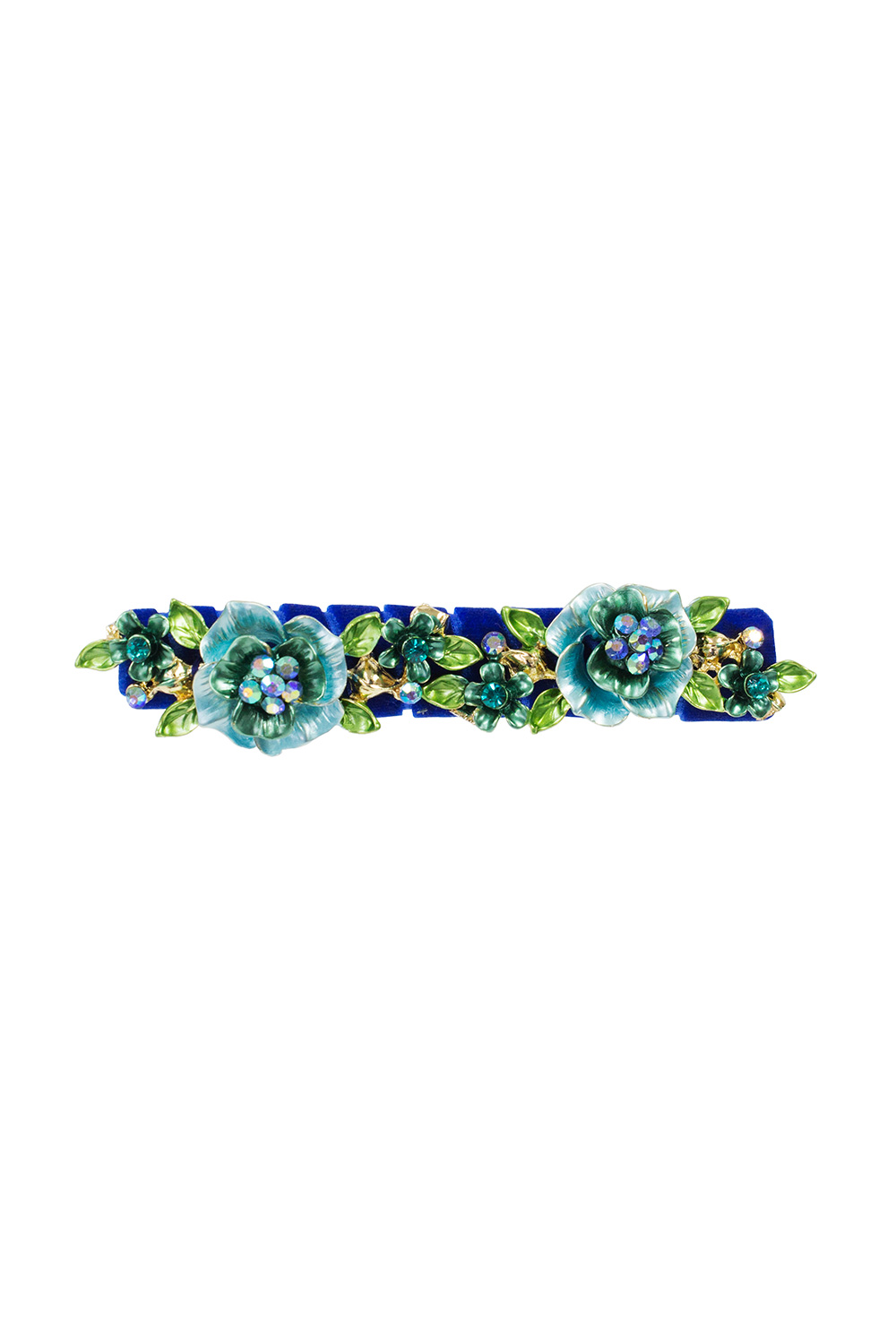 royal blue floral hair clip