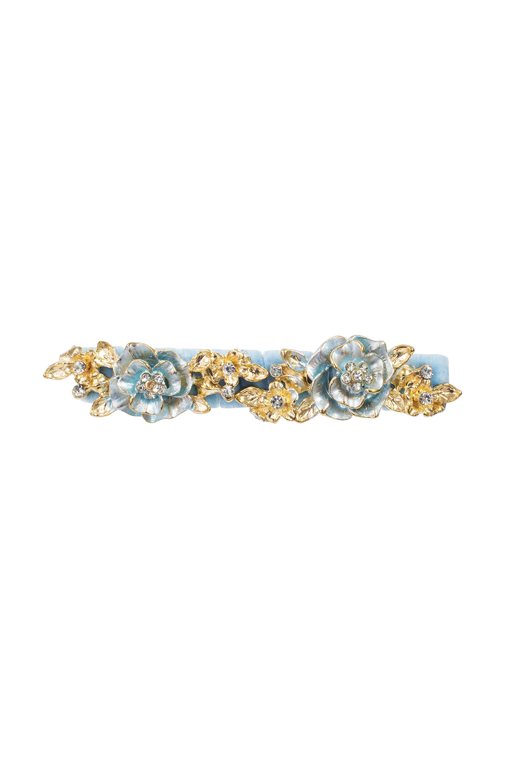 sky blue floral hair clip