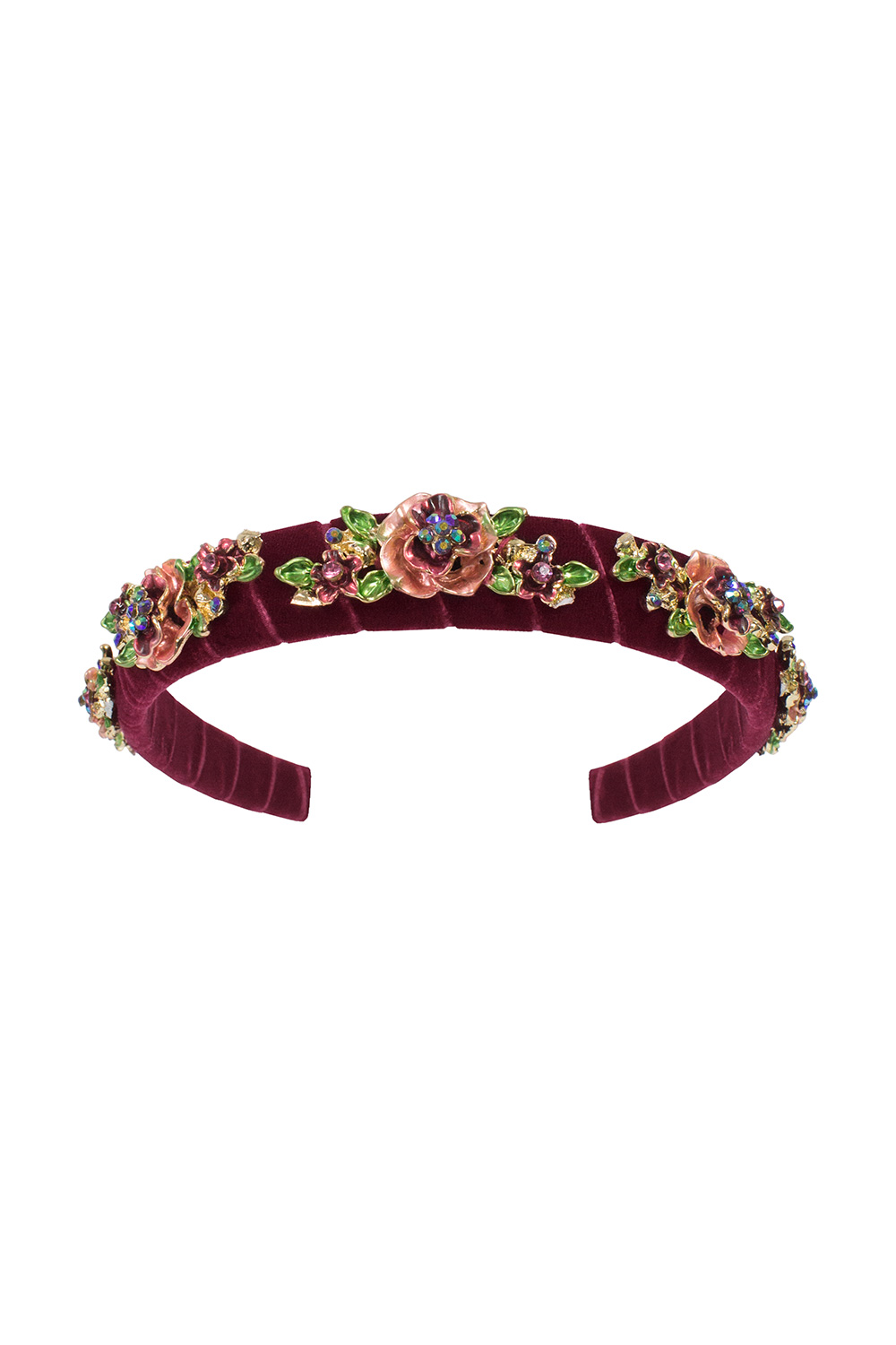 wine velvet floral hair band