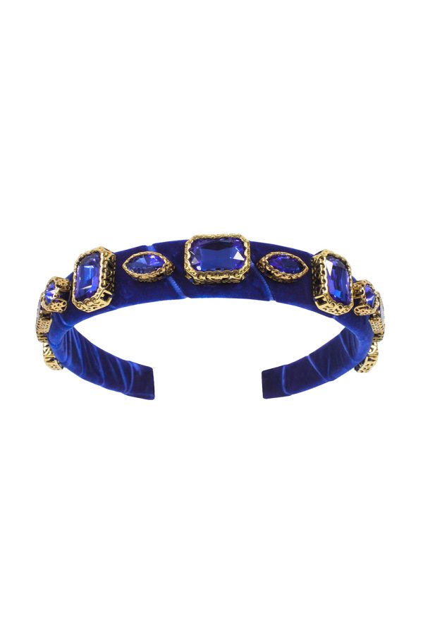royal blue jewelled hair band