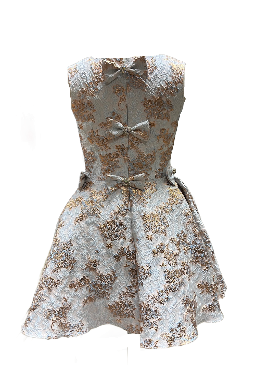Blue and Bronze Baroque Gown