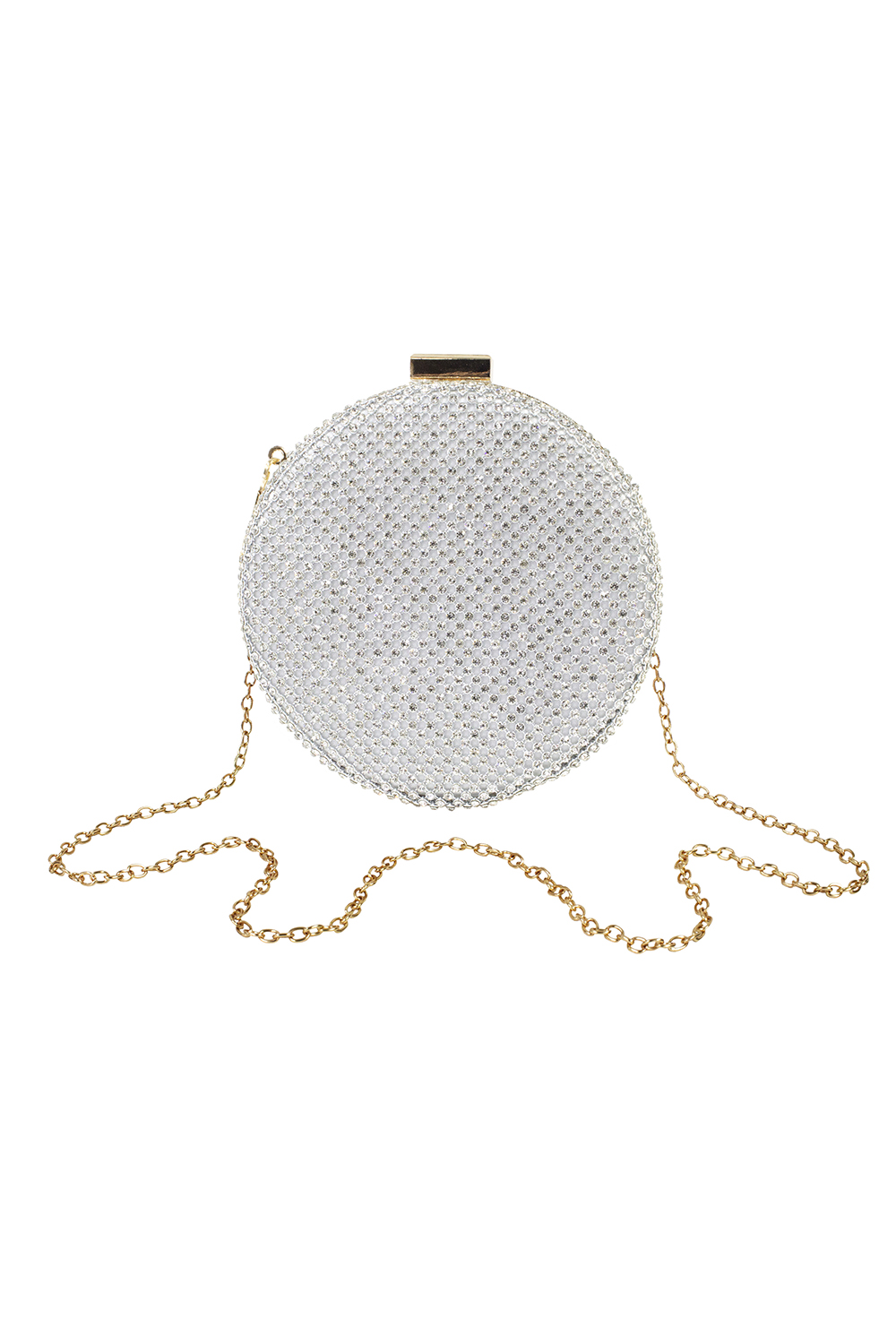 Silver Embellished Circle Bag