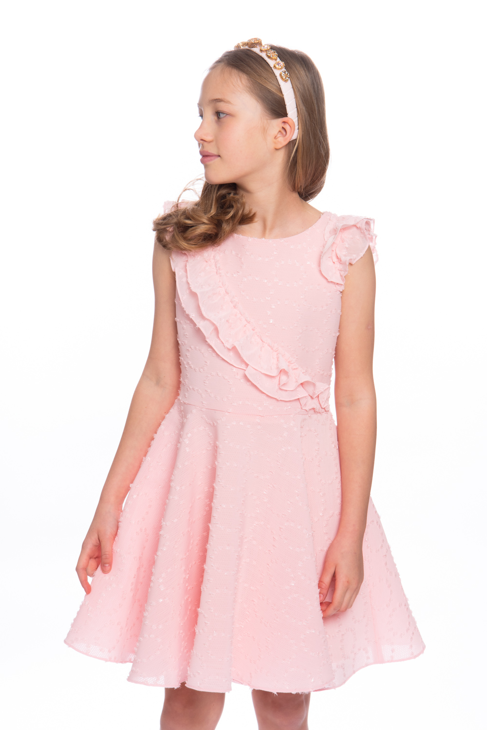 Pink Asymmetric Frill Dress