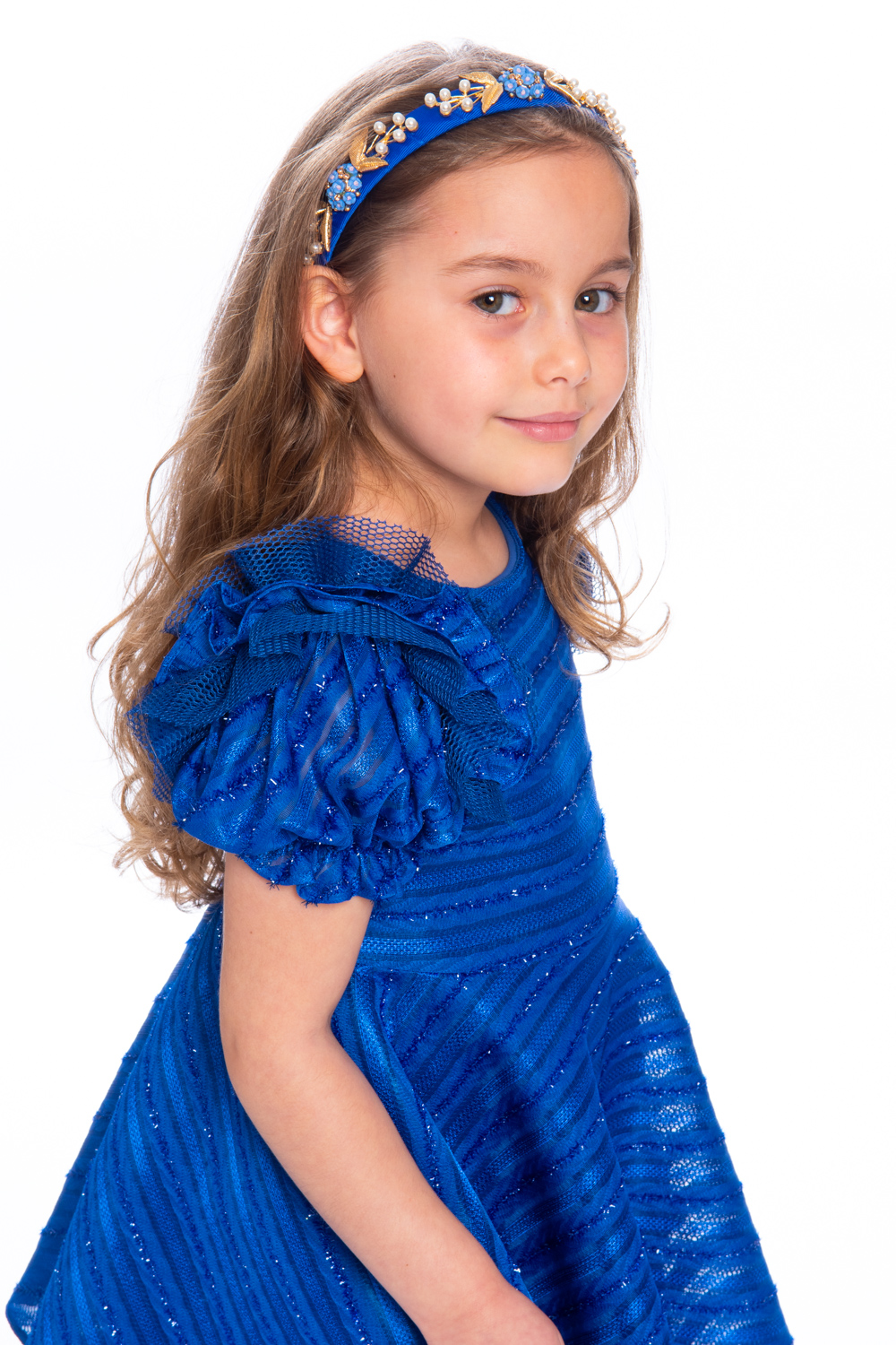 Royal Blue Ruffle Prom Gown