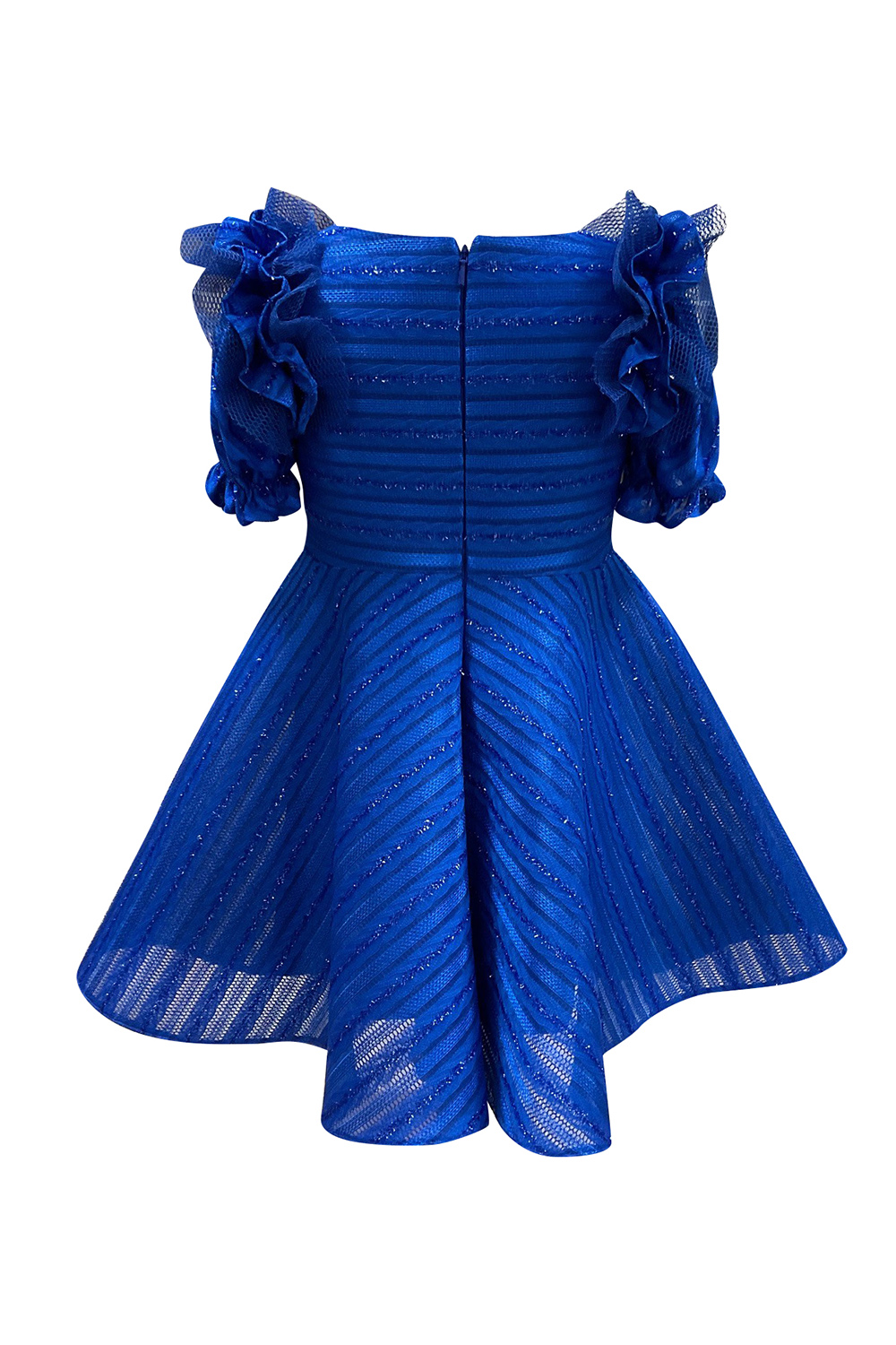 Royal Blue Ruffle Prom Gown