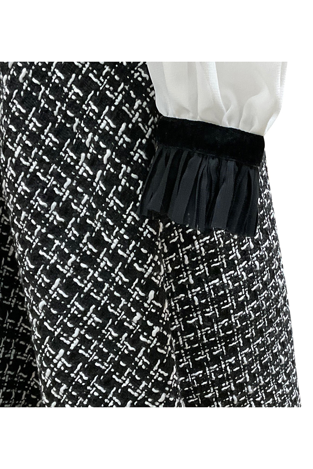 Black and Ivory Tweed Dress