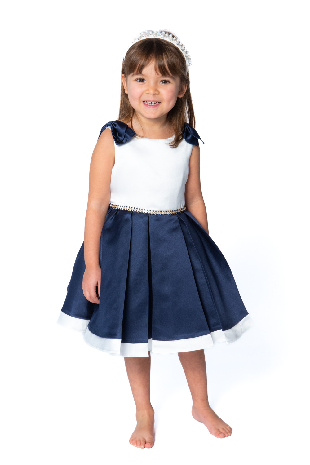 Navy and Ivory Formal Dress